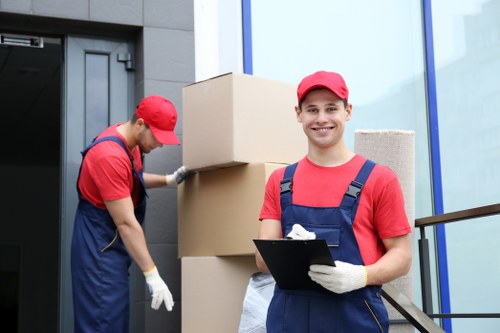 Office relocation service in Wimbledon with labeled boxes