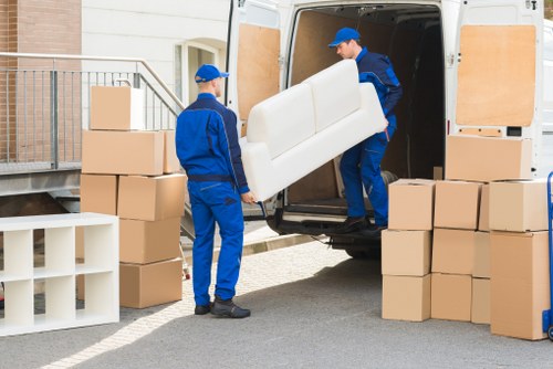 Securely loaded removal van with tied-down items ready for transport