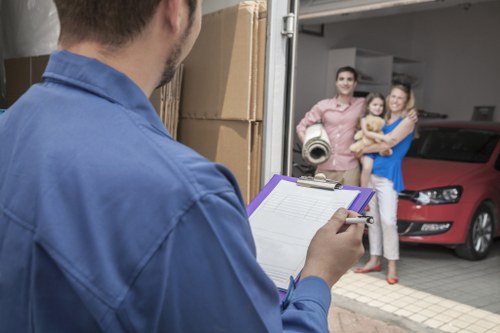 Removal service documents and handling notes for a scheduled move