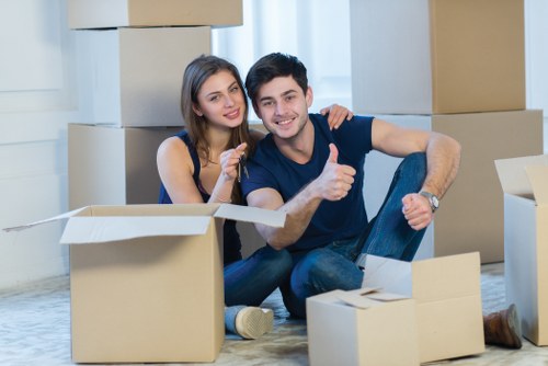 Fragile household items secured inside strong packing boxes in Wimbledon