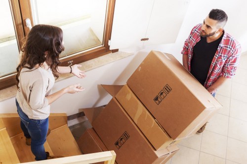 Organised unpacking in a Wimbledon property after moving day