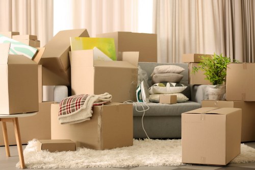 Furniture and household items prepared for charity reuse during clearance