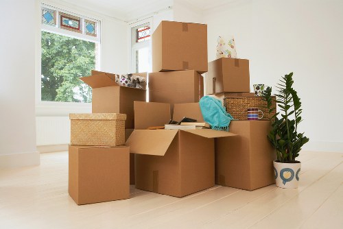 Final stage of a Wimbledon removal service with boxes and furniture